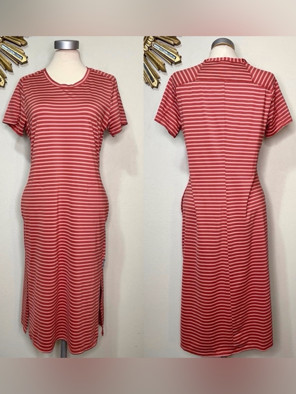 Columbia Stripe Midi Maxi Dress With Pockets
